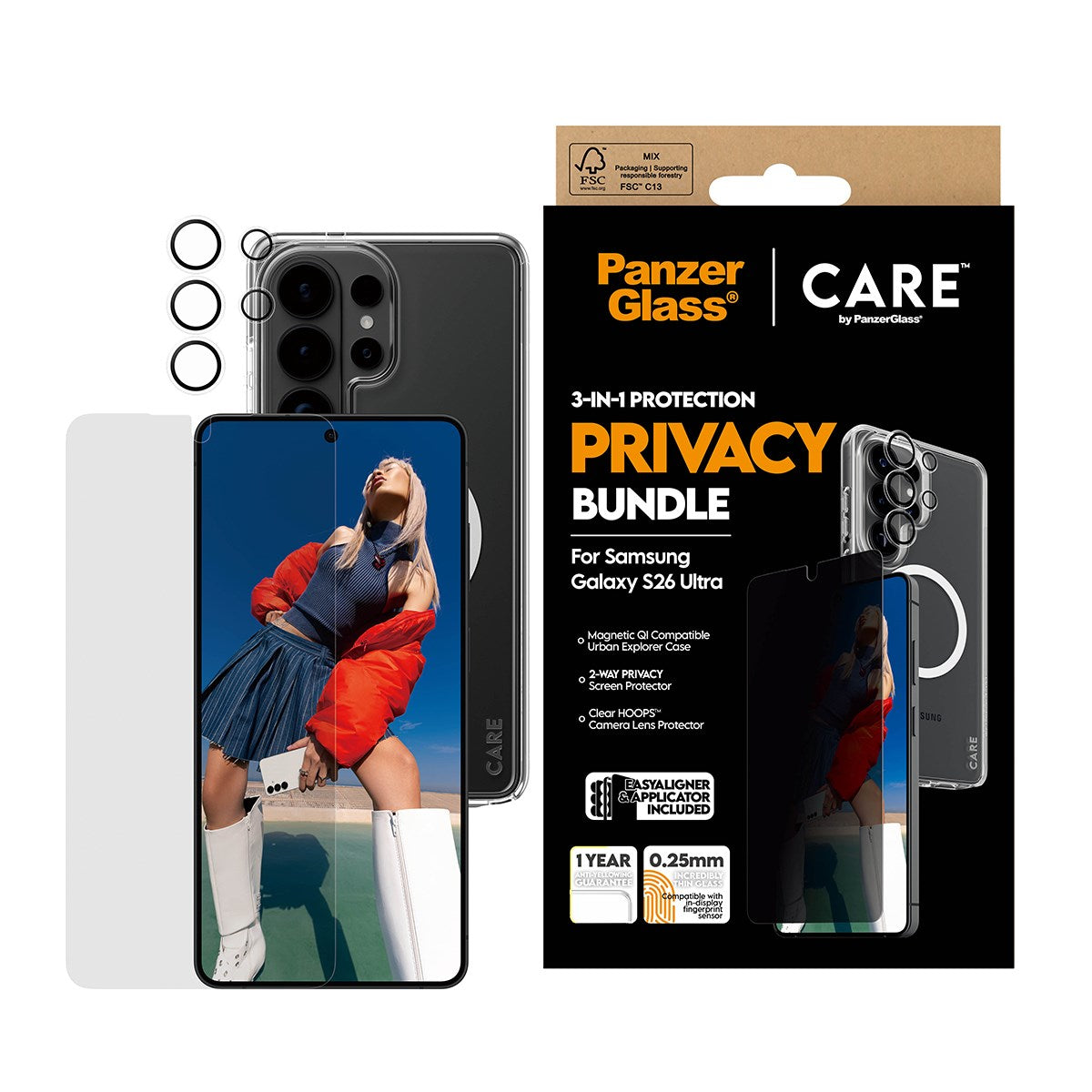 PanzerGlass® | CARE™ by PanzerGlass® Privacy 3-in-1 Set Samsung Galaxy S26 Ultra